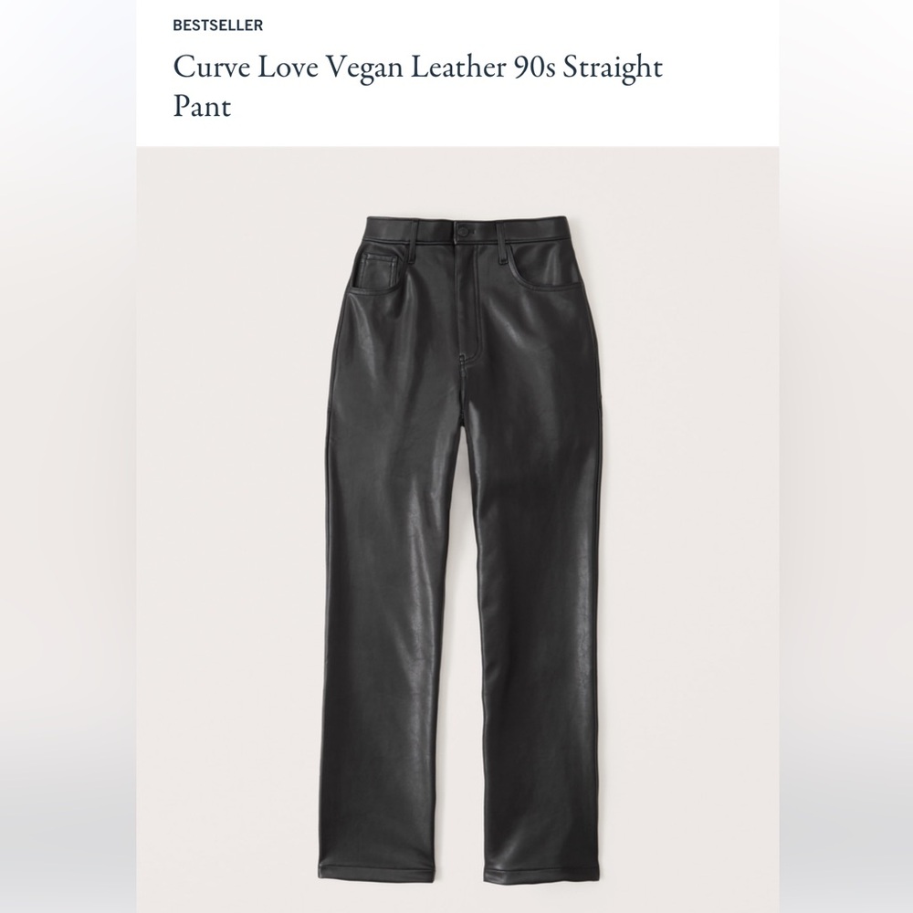 Abercrombie Curve Love Vegan Leather 90s Straight Ultra High Rise